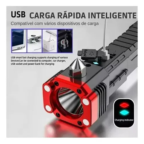 Linterna Seguridad 4 en 1
